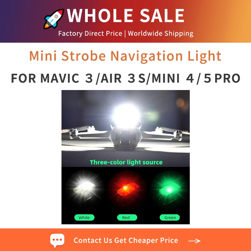 Ultra-Bright Mini LED Strobe Light for DJI Mavic3/Air3S/Mini5Pro Waterproof Anti-Collision Warning Beacon Accessories Wholesale