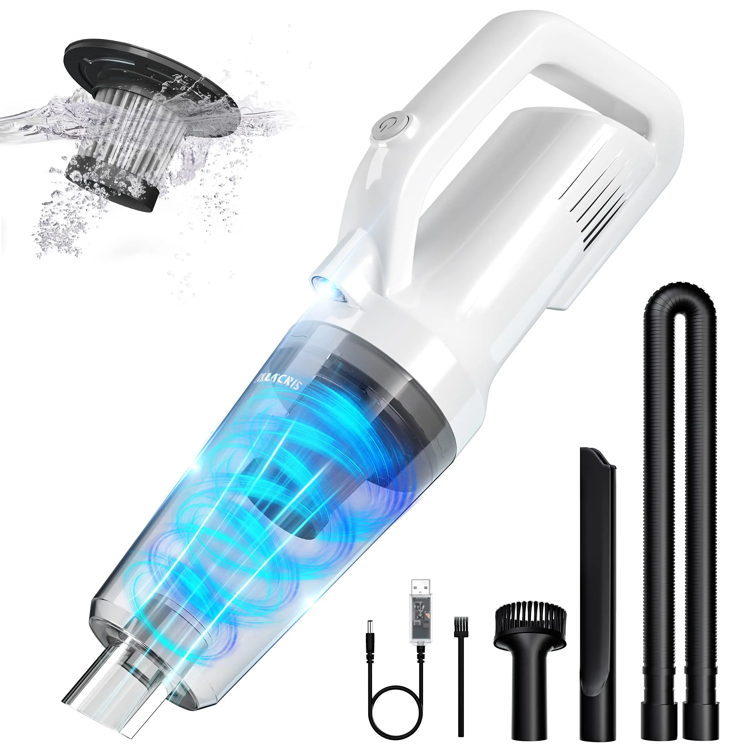 Cordless Household Vacuum Cleaner Self-Standing Portable Handheld with Powerful Suction ABS Material Home Floor Cleaning Tool