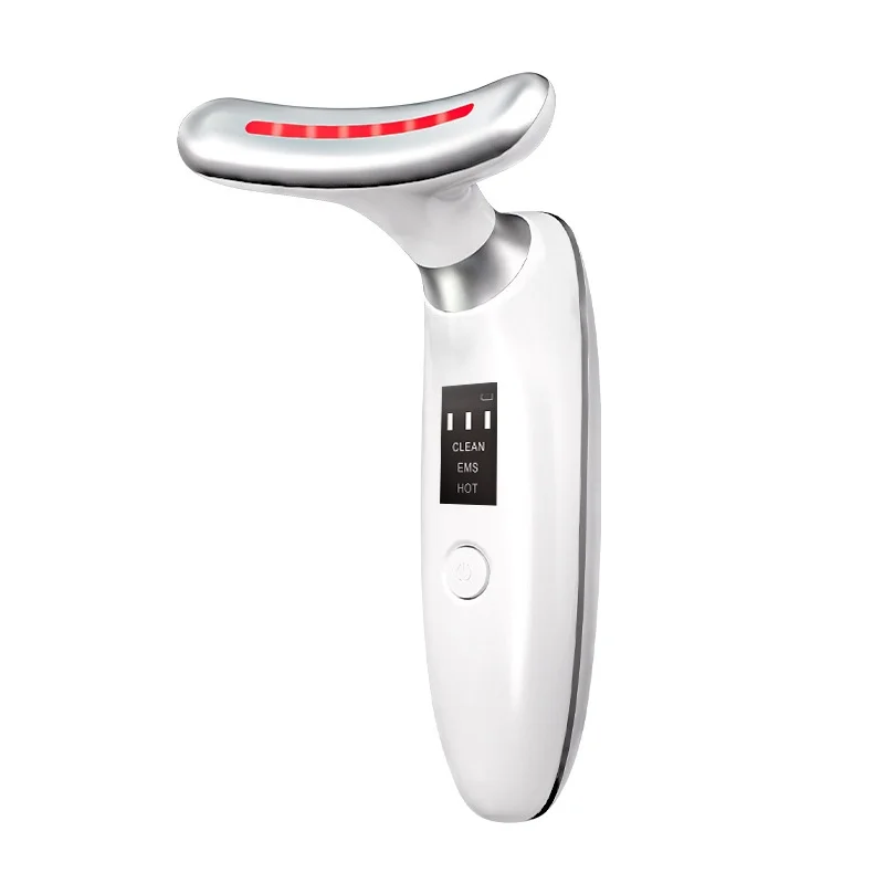 Cross-border Micro-current Neck & Facial Beauty Device with Colorful Light Vibrating EMS Massage Stick for Home Use Firming