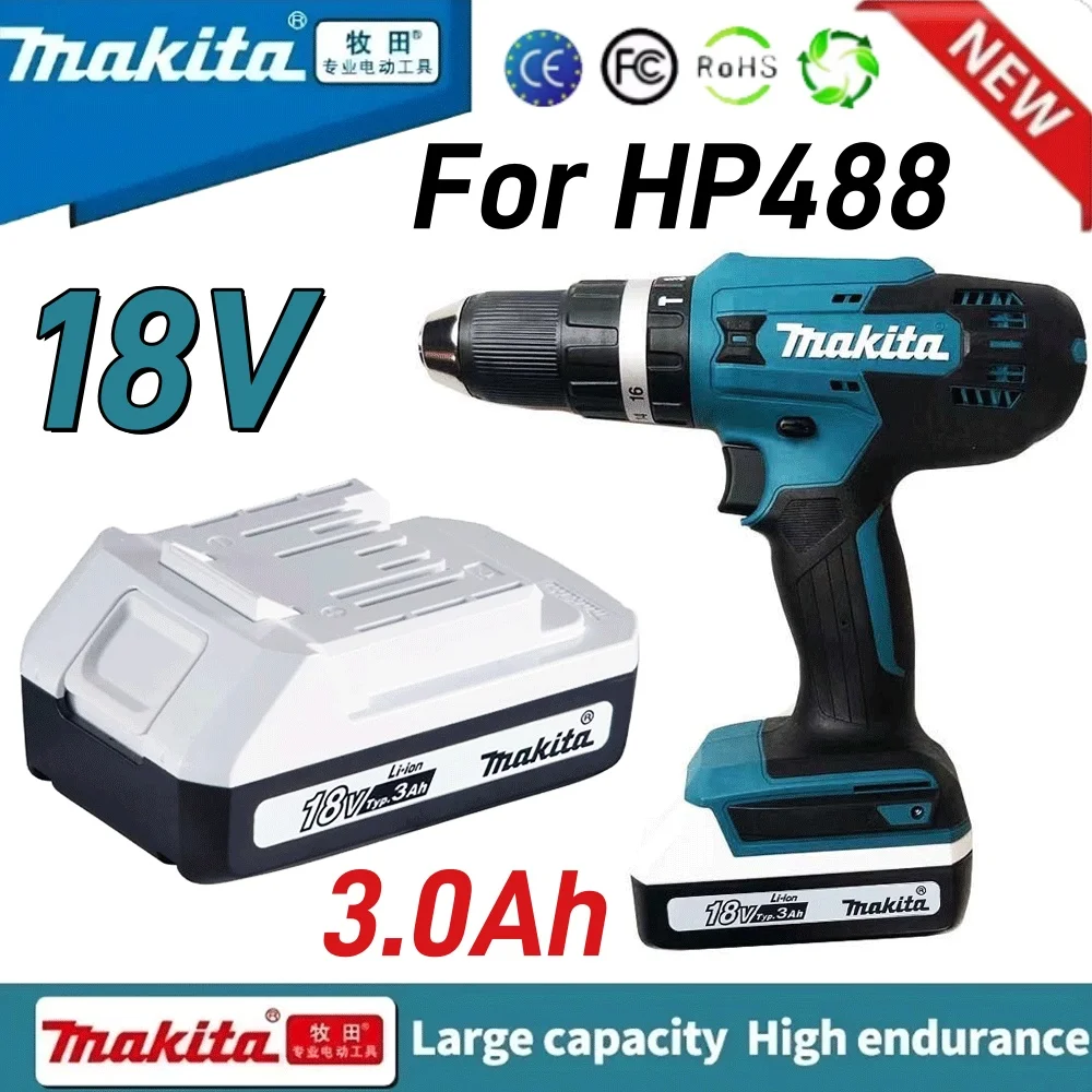 Makita HP488 Batteries BL1811G BL1815G BL1813G BL1820G BL1813G BL1825G 195608-4 CL183D DF457DDF457DWE 18V 3000mAh li-ion Battery