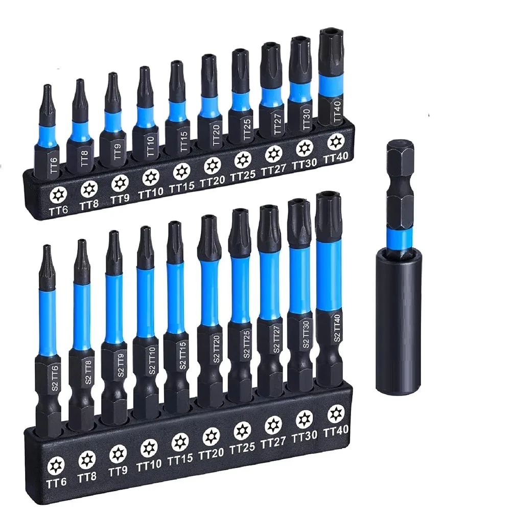 21/27/29 PCS Hex Head Shank Impact Torx Bit Set Magnetic High Hardness Impact Driver Bit Set Anti-Slip S2 Steel