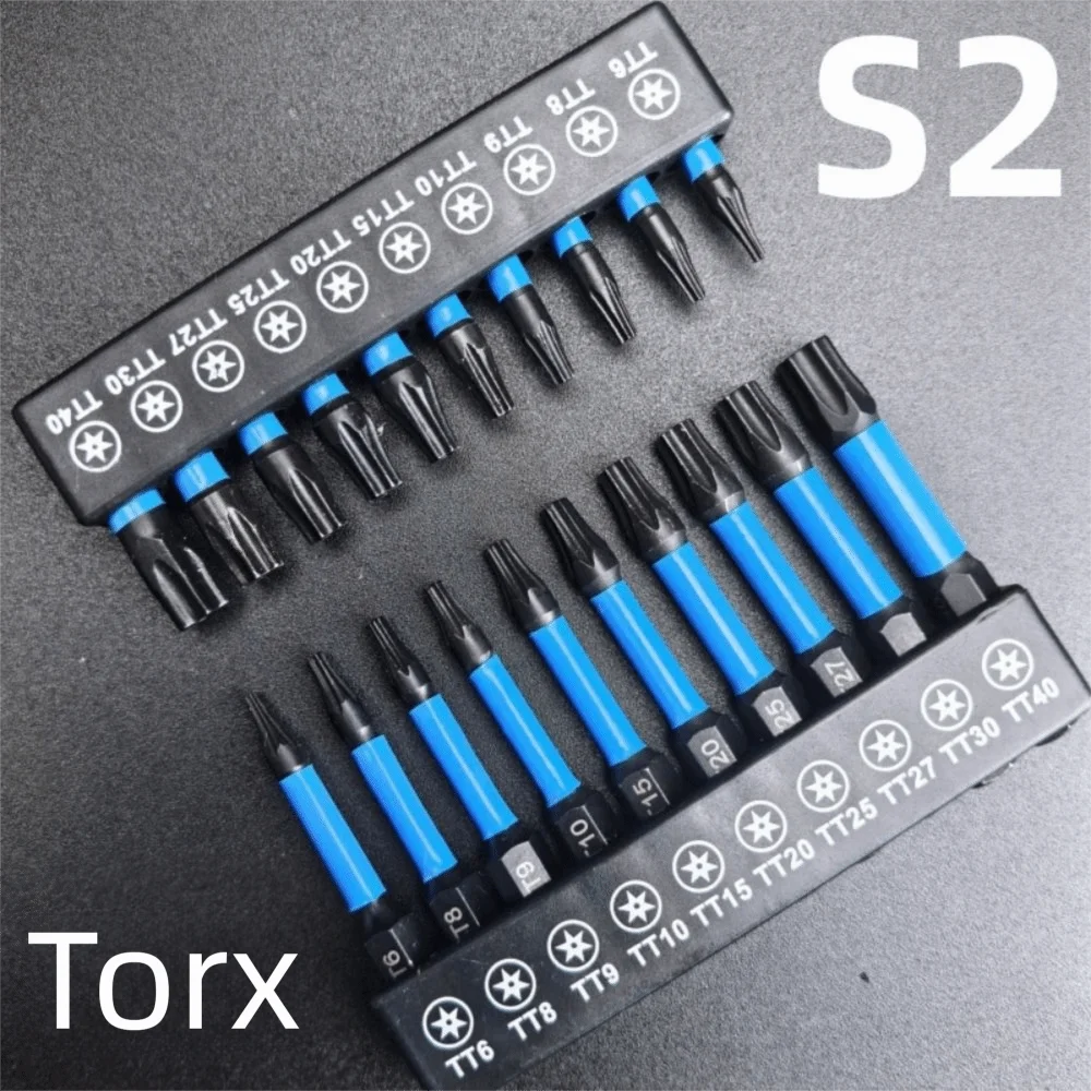 21/27/29 PCS Hex Head Shank Impact Torx Bit Set Magnetic High Hardness Torx Screwdriver Set S2 Steel Anti-Slip