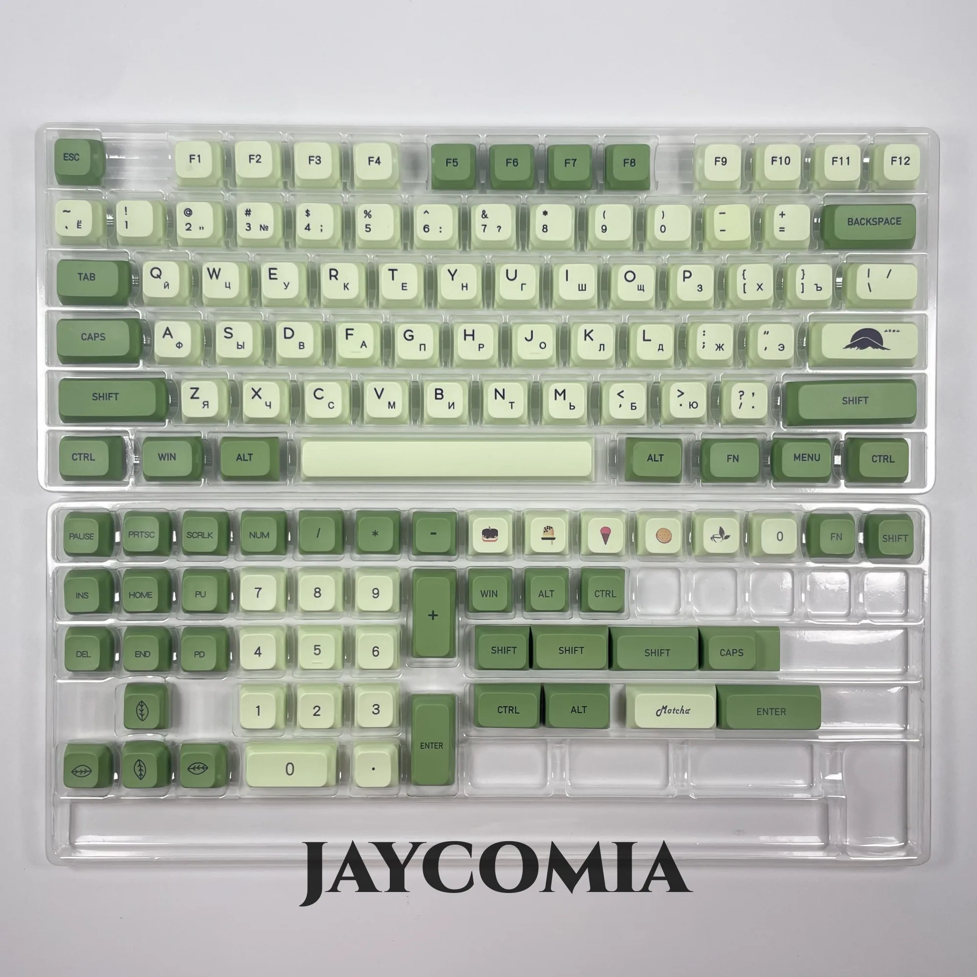 XDA Profile Matcha Keycaps English/Russian/Korean/Japanese Keycap PBT Dye Sub 127 Keys For Gaming Mechanical Keyboard RK61 GK68