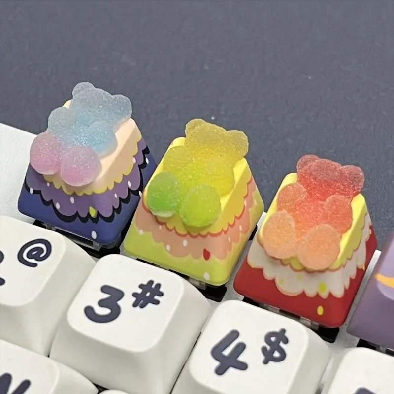 Bear Keycaps Backlight Cherry MX Cross Axis Universal Gaming Mechanical Keyboard Keycaps ESC Birthday Gift Keycaps