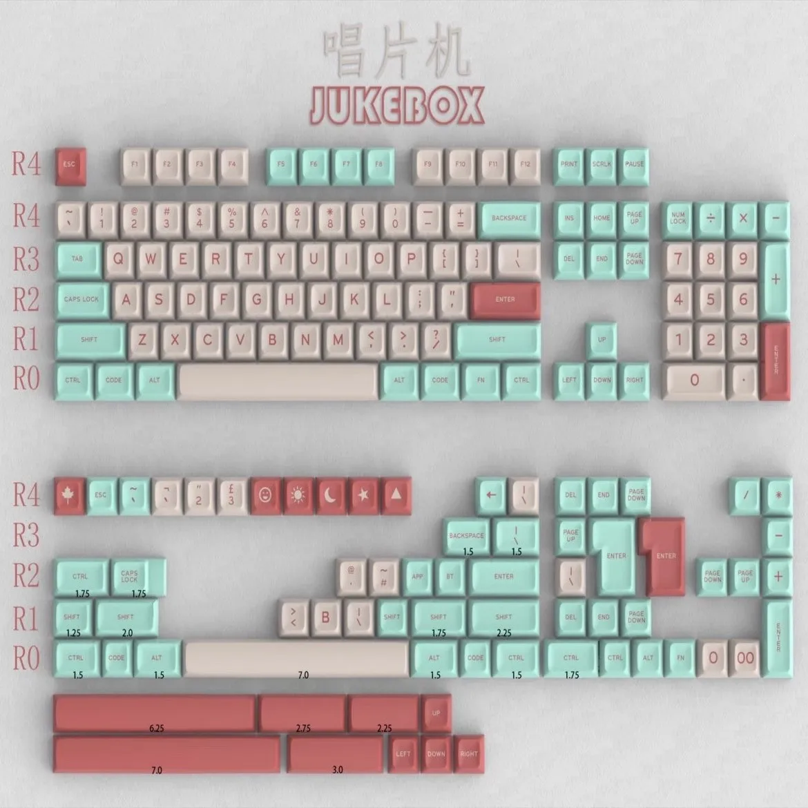173 Keys MT3 JUKEBOX theme Keycap PBT SA Profile Key Cap for MX Switche Custom Mechanical Gaming Keyboard Caps