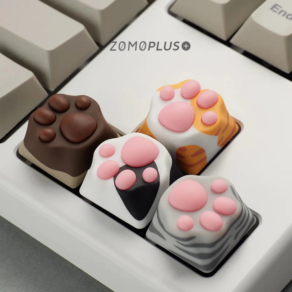 ZOMO PLUS Cat Claw Key Cap Mechanical Keyboard Lovely Girl Cute ABS & Silicon gaming Keycap Cat American for Cherry MX Switches
