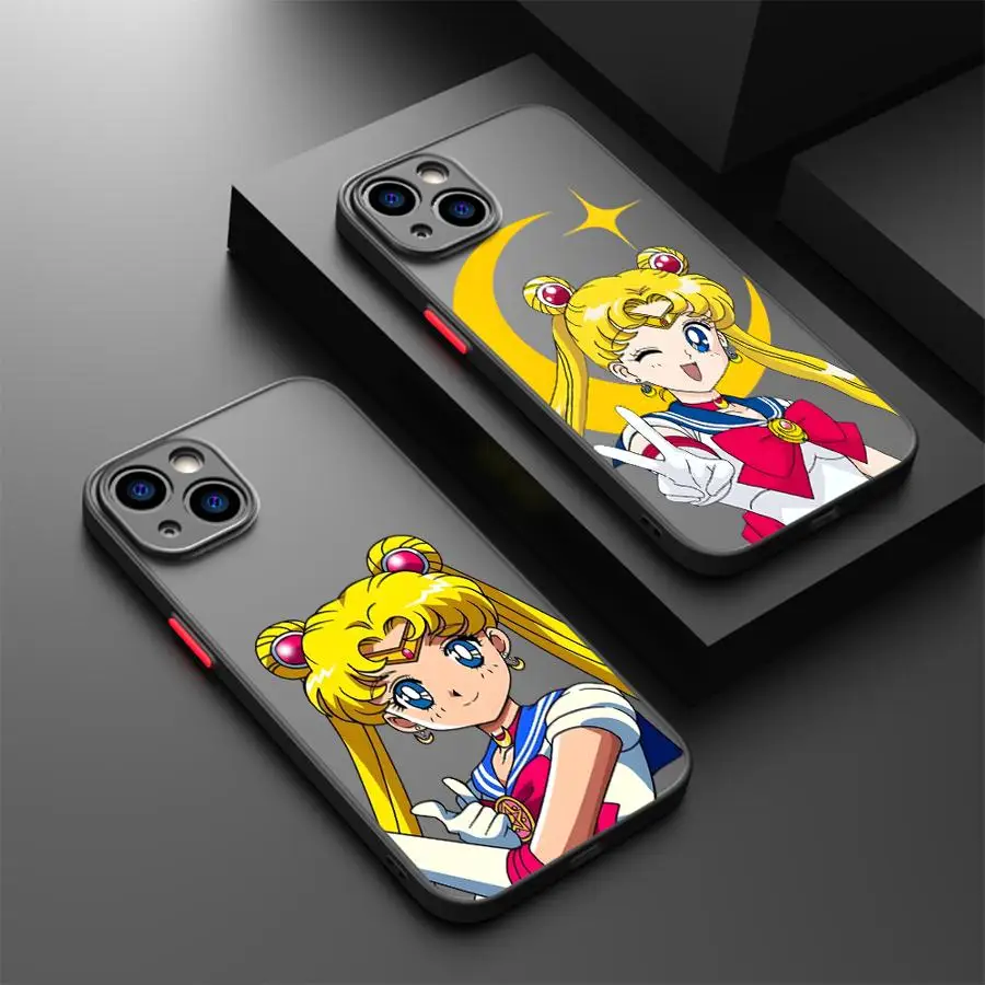 Anime Sailor Moon Funda Back Phone Cover Case for iPhone 17 Pro Max 7 8 SE XS XR 12 Air 16 Plus 15 14 11 13 Mini
