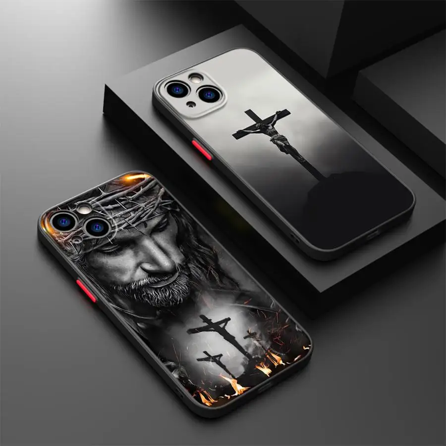 Jesus Design Combining Funda Back Phone Cover Case for iPhone 17 Pro Max 16 Plus X XS XR 12 14 7 8 SE Air 15 11 13 Mini 17P 16P