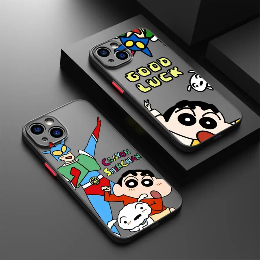 Shin-Chan Action Kamen Funda Back Phone Cover Case for iPhone 17 Pro Max 14 7 8 SE 16 Plus 15 13 Mini Air XS XR 11 12