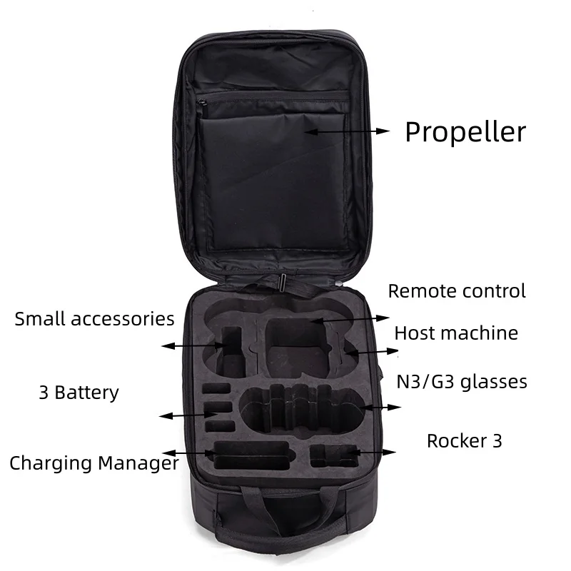 Hard Shell Backpack for DJI Avata 360 Waterproof Shockproof Travel Carrying Case Protective Storage Bag for Drone Accessories