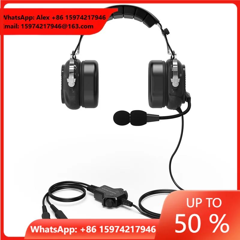 Premium Aviation Headsets Pilots Mono Stereo Passive Noise Reduction Canceling Mic,Gel Ear Seals Headrest,for Flight Students