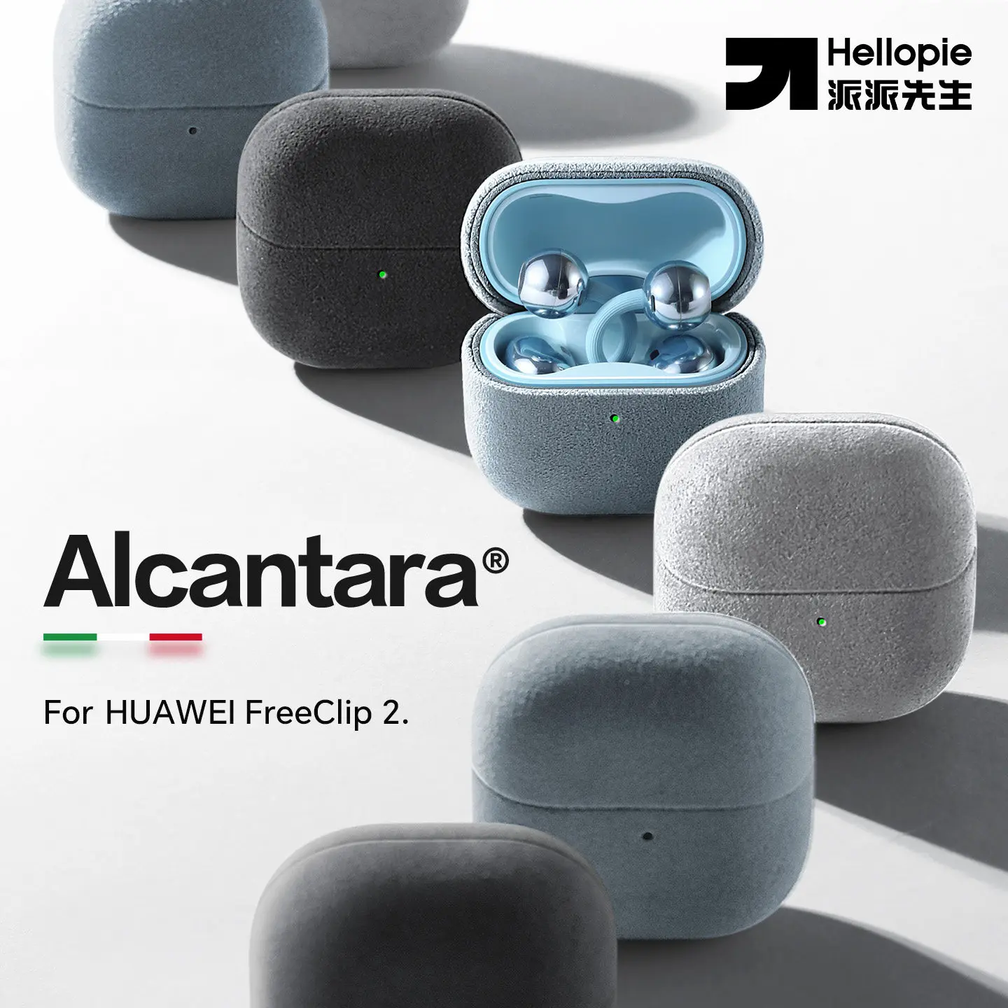 100% Real Premium Alcantara Case for Huawei Freebuds FreeClip 2 Soft Touch Bluetooth Headphone Earphone Protective Full Cover