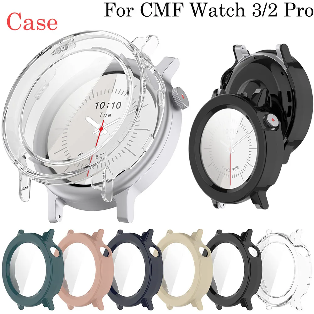 PC Case+Glass for Nothing CMF Watch 3 Pro Smart Screen Protector Hard Bumper Protective Cover for CMF Watch Pro 2 Accessories