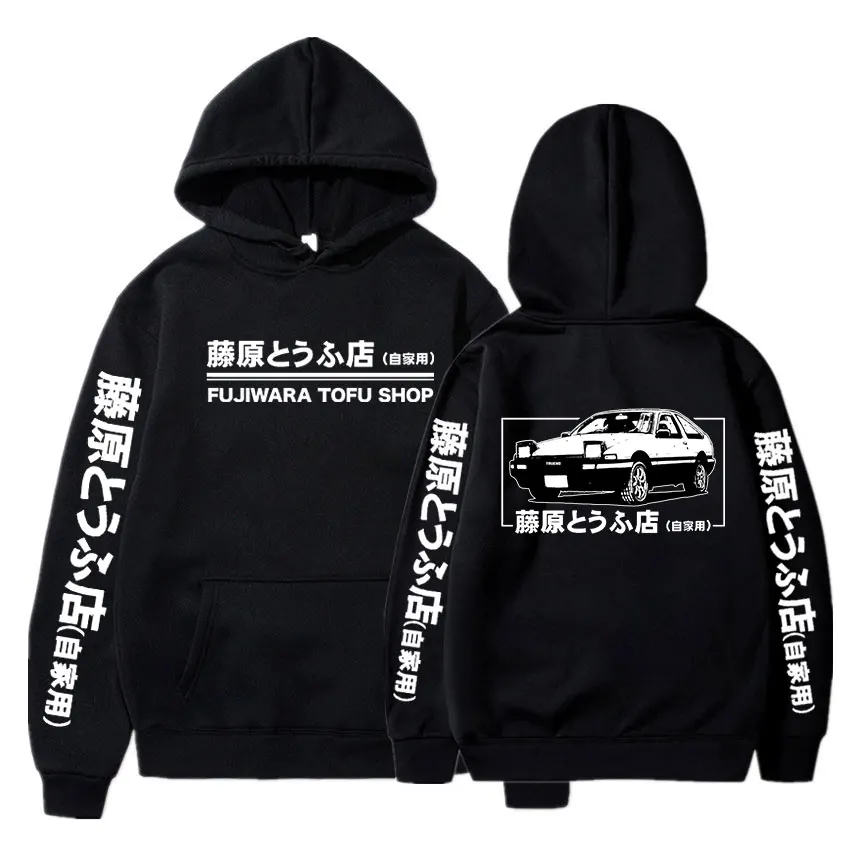 Anime Initial D AE86 Hoodie Hachiroku Shift Drift Hooded Sweatshirt Takumi Fujiwara Tofu Shop Graphic Harajuku Pullover Unisex