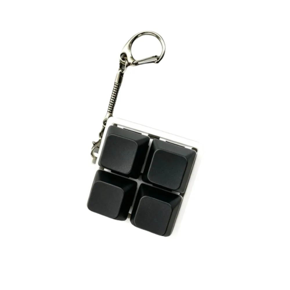 Square 4 Buttons Keyboard Key Chain Macaron Color Easy To Press 2x2 Keyboard Fidget Mini Fidget Clicker Bag Charms Leisure Time
