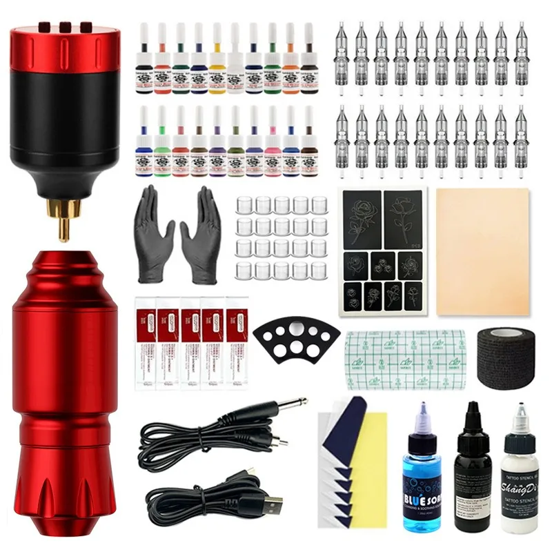 Professional permanent makeup eyebrow tattoo pen wireless tattoo kit motorized machine set rechargeable tattoo gun for body art