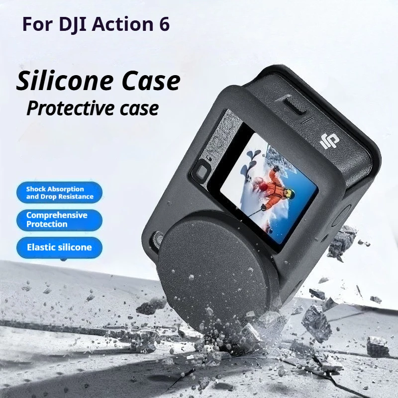 For DJI Osmo Action6 Camera Accessory Kit with Lens Guard Silicone Protective Cover Screen Protectors Case Magnetic Adapter Base