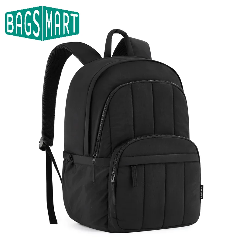 BAGSMAT Quilted College School Backpack 15.6 in Laptop Backpack Women Cute Book Bag Water-Resistant Casual Travel Backpack