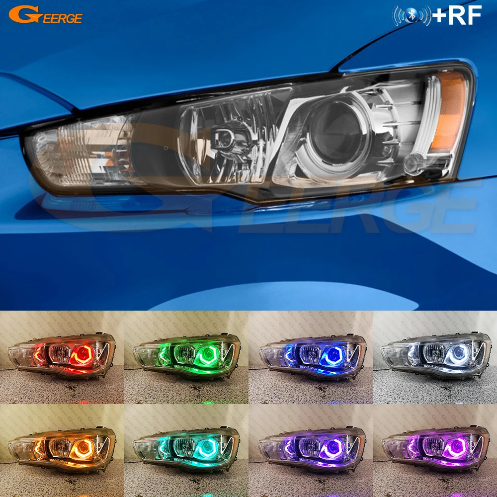 For Mitsubishi Outlander II 2010 2011 2012 Day Light Dynamic Multi Color RGB Led Angel Eyes Hex Halo Rings