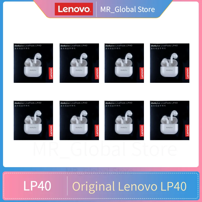 wholesale Original Lenovo lp40 10pcs  Bluetooth headset 5.0 immersive audio high fidelity TWS with microphone touch control