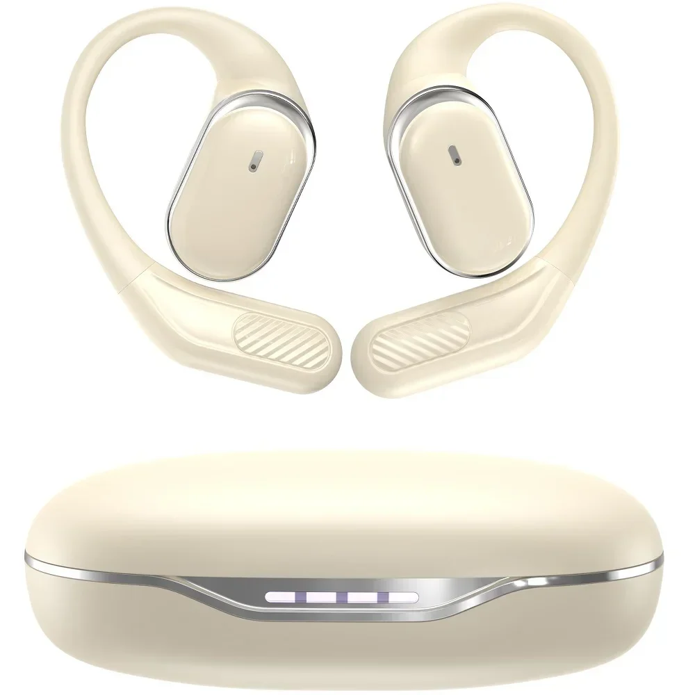 True Wireless Bone Conduction Earphones,OWS Open Ear Headphones with Earhooks,Bluetooth 5.4 Sport Earbuds,Deep Bass Clear Calls