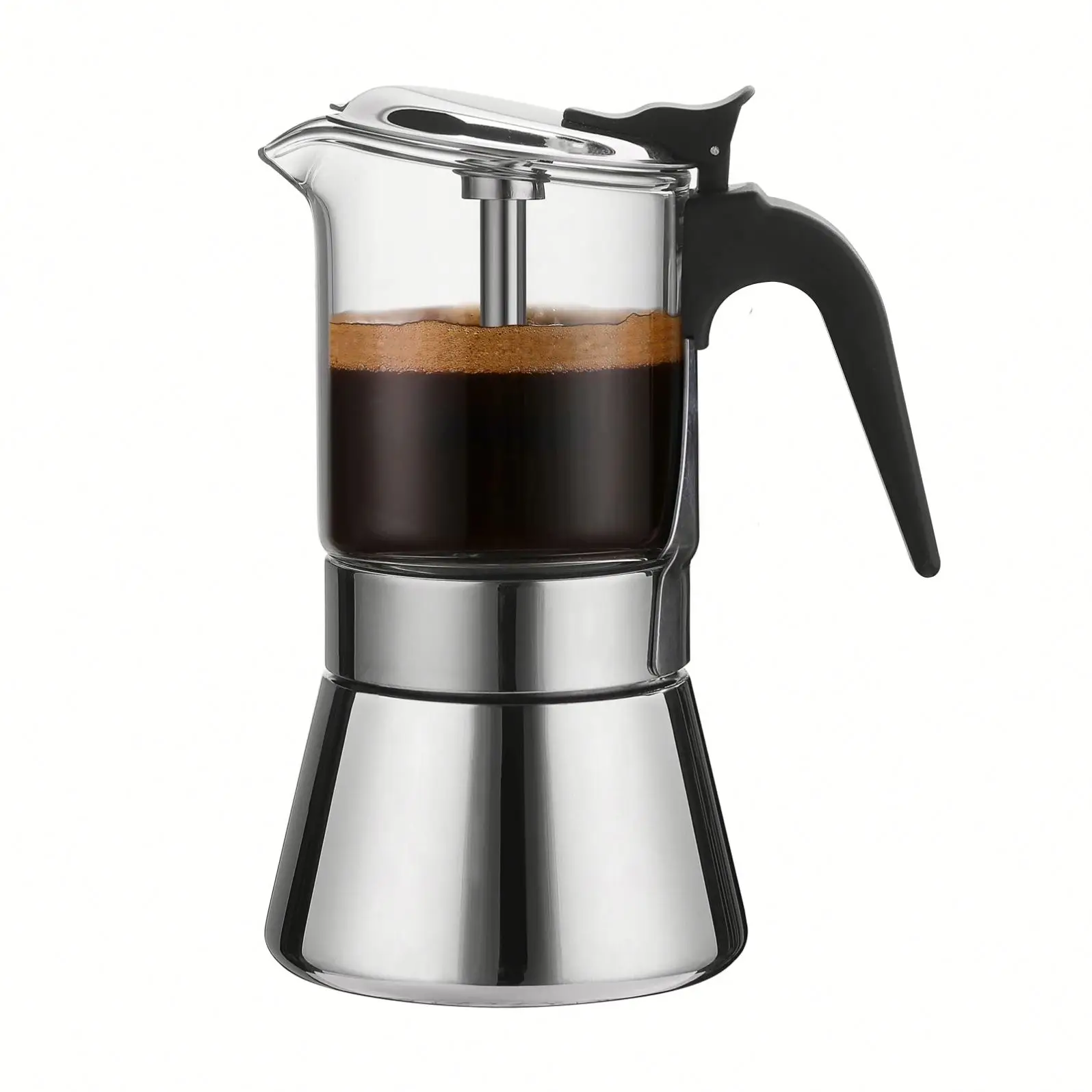 New Design Moka Pot Coffee Maker Glass 4/6/9 Cup 160ml/240ml/360ml Coffee Pot Health Moka Pot