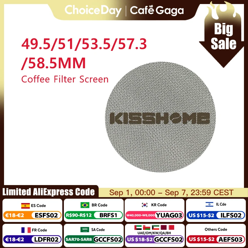 KISSHOME Espresso Puck Screen 51mm 53.5mm 58.5mm 57.3mm Filter Mesh Portafilter Barista Tools Coffee Machine Accessories