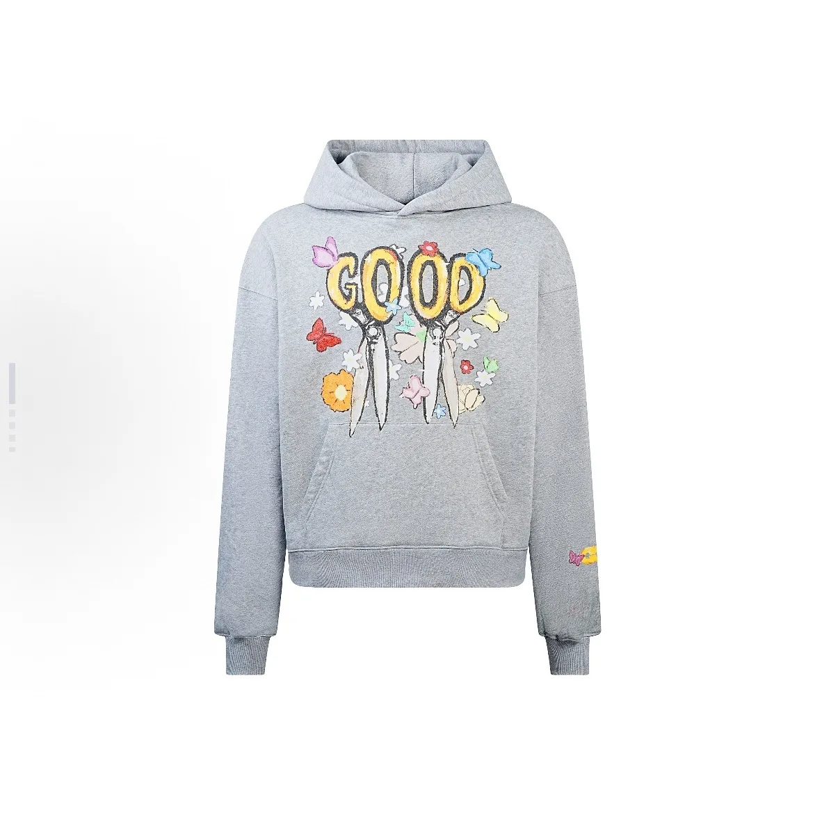 Premium Quality Goodbrand New Butterfly Flowers and Scissors Crayon Art Hooded Sweatshirt for Men and Women - Fall/Winter Hoodie