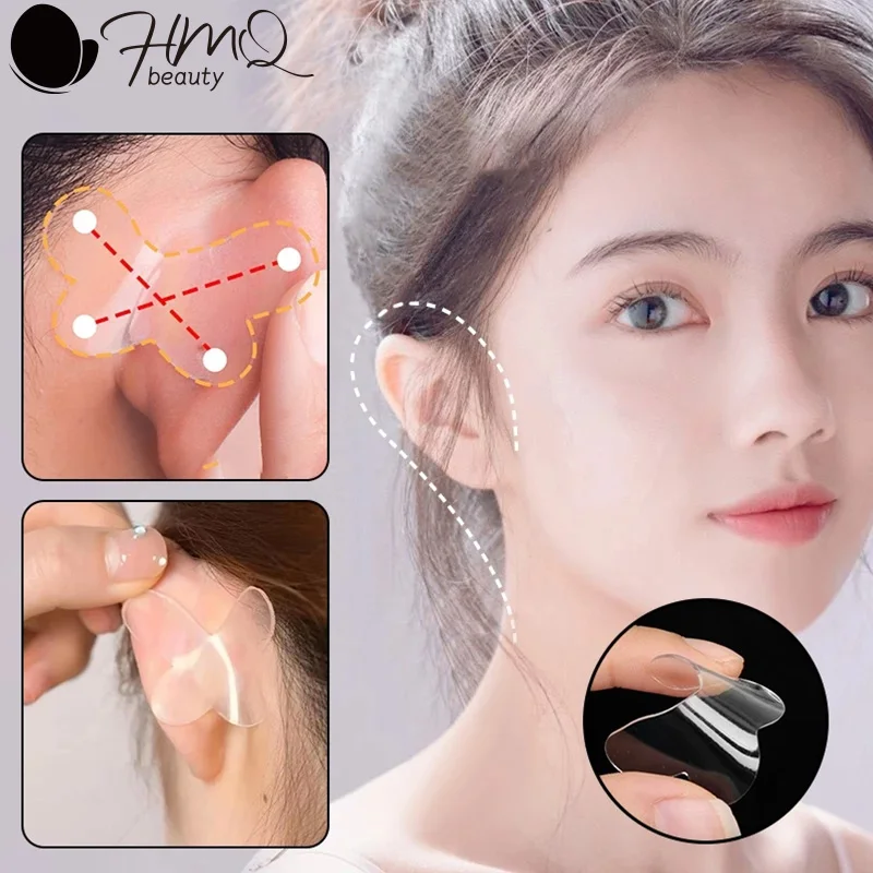 Elf Ear Stickers Butterfly-Shaped Reusable Invisible Ear Lobe Correction Patch Silicone Waterproof Tape for Ear Support Patch