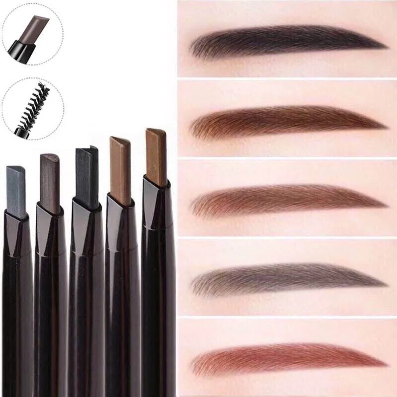 New 4 Color Eyebrow Pencil Natural Waterproof Rotating Automatic Eyeliner Eye Brow Pencil with Brush Beauty Cosmetic Tool T0697
