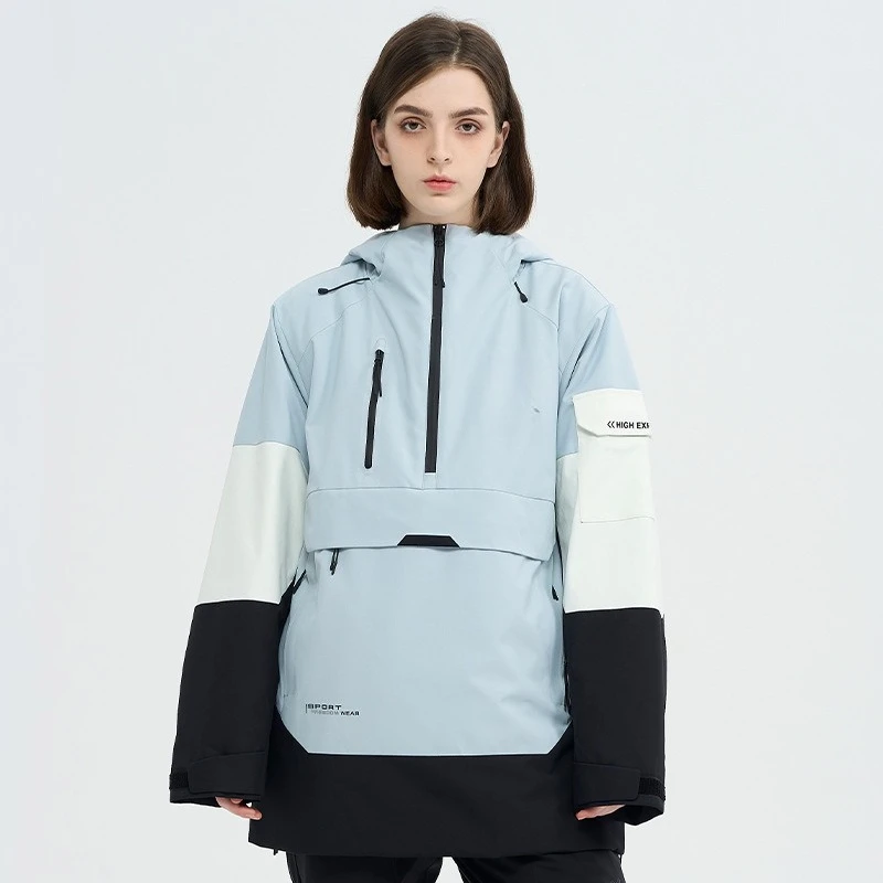 Ski suit women's waterproof and warm beauty version professional single and double board loose soft shell snow jacket equipment