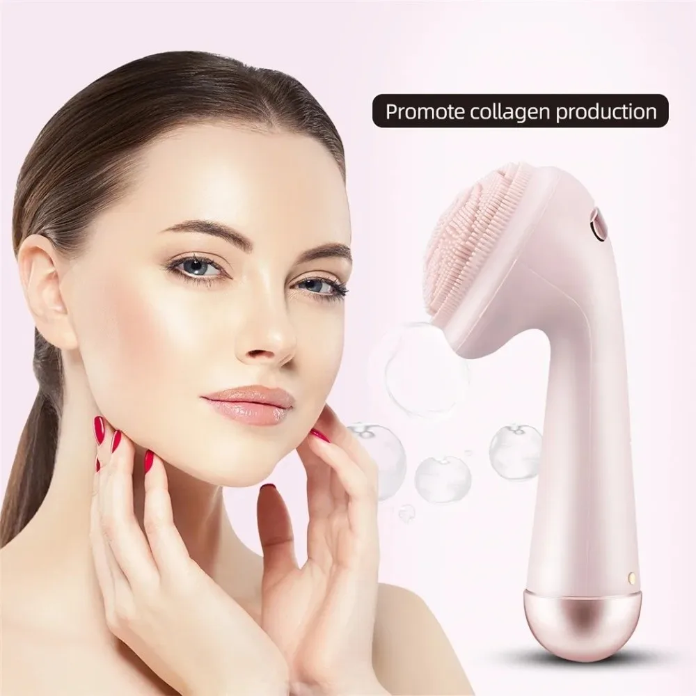 New Massage Pore Electric Silicone Facial Brush Waterproof Beauty Tool Facial Brush Rechargeable Cleansing Instrument Gift