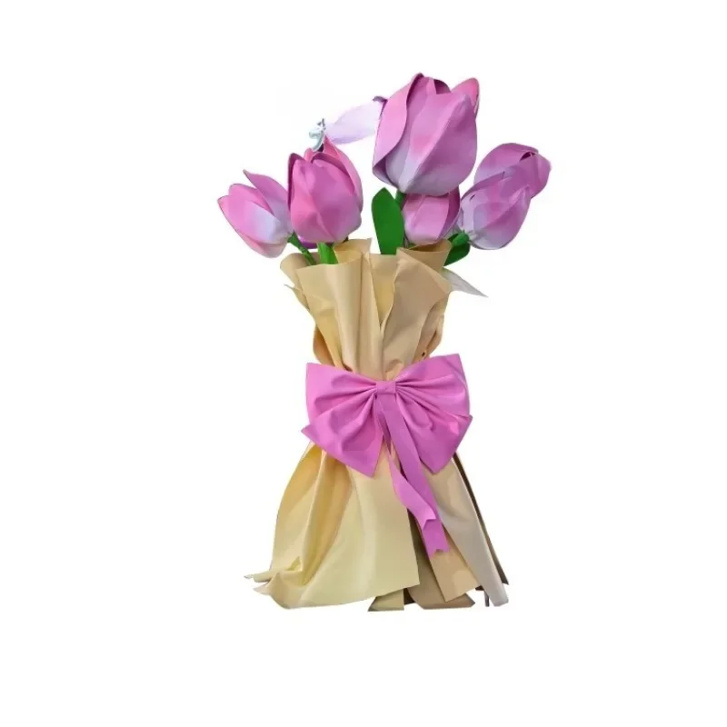 Artificial flower giant tulip rose tree shopping mall window beautiful decoration handmade outdoor waterproof flower