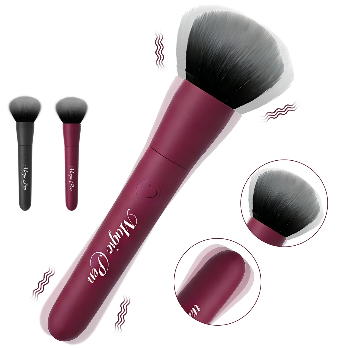 Makeup Brush G Spot Vibrator Sex Toys Powerful Vibrating Vagina Nipple Orgasm Stimulator USB Wireless Charging AV Stick Massager