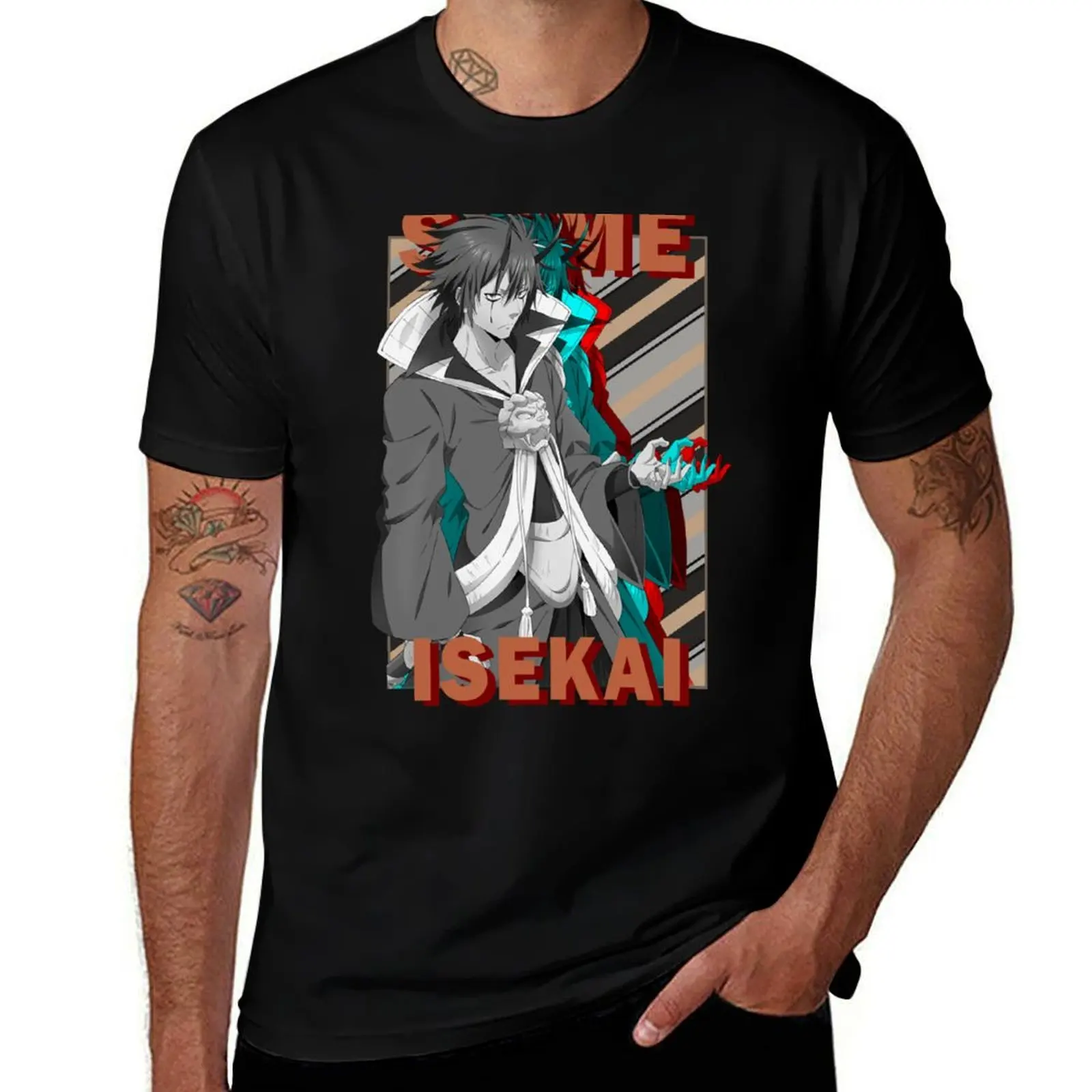 Benimaru Rgb Glitch Design T-Shirt Large Size Casual Tee Shirt