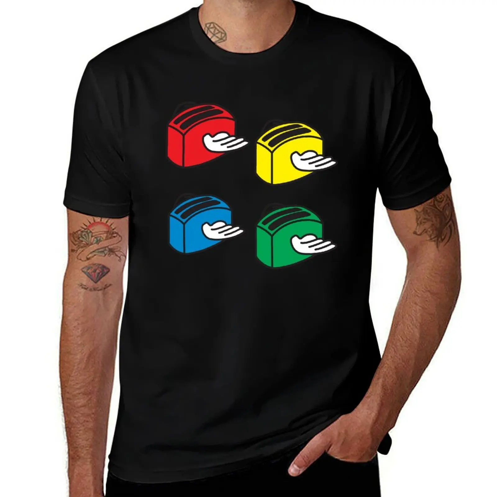 RGB Flying Toasters T-Shirt Basic Comfort Fit for Men T-Shirt