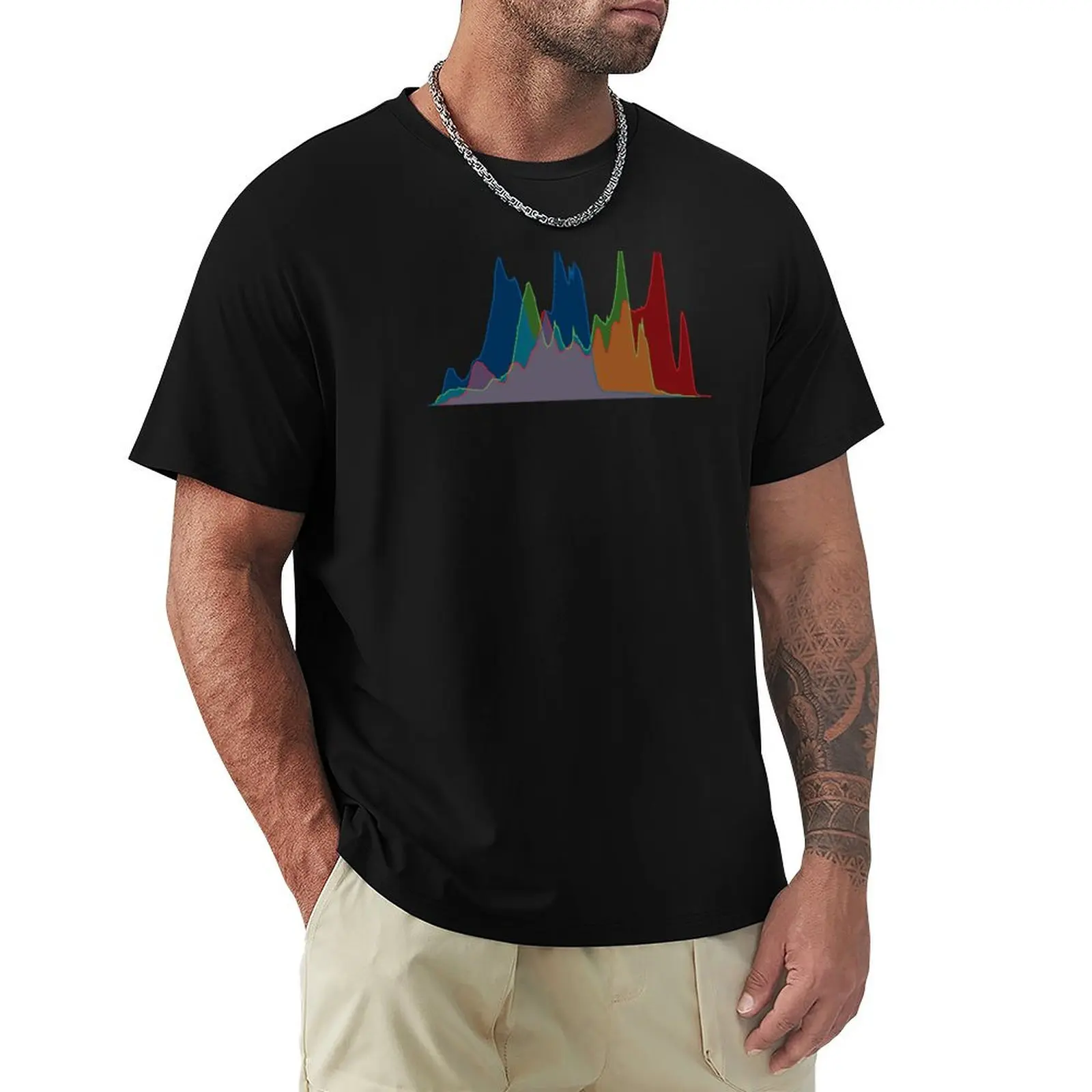 RGB Histogram (On Black) T-Shirt Holiday Simple Tee Shirt