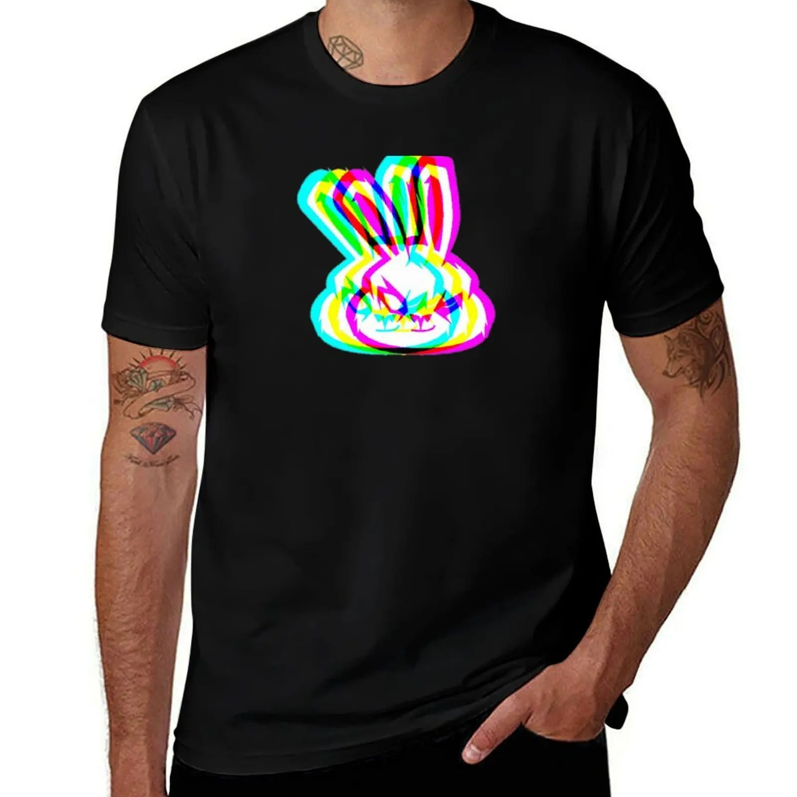 SNEAK ENERGY BUNNY RGB T-Shirt Street Art Print Tee Shirt T-Shirt