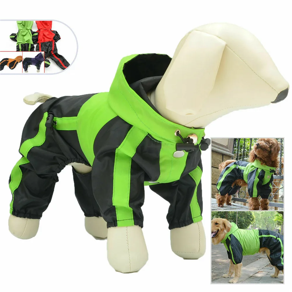 Waterproof Dog Raincoat Oxford Dog Clothes Jacket Puppy Chihuahua Jumpsuit Costume Small Medium Dogs Rain Coat Hooded Jacket