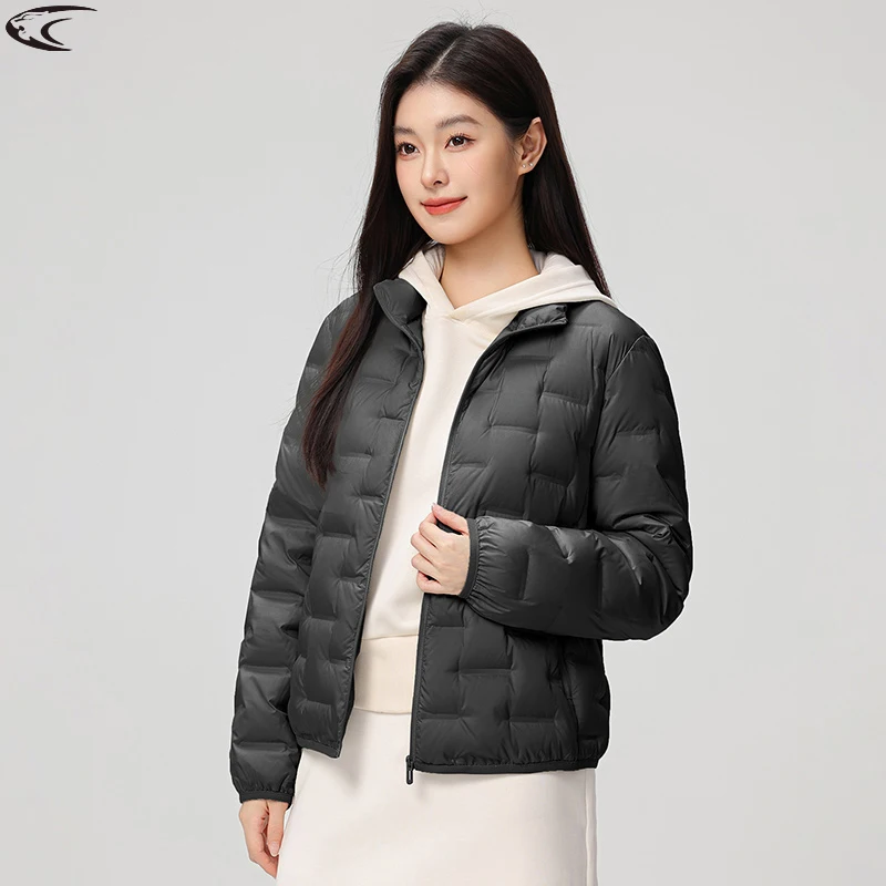 LNGXO Down Jacket Women Camping Hiking Mountaineering Lightweight Padded Coat Winter Waterproof Windproof Warm Windbreaker
