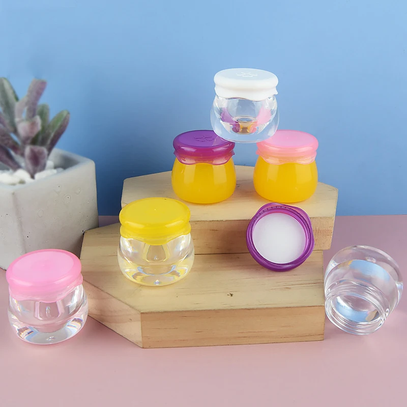 10PCS 10g  Acrylic Empty Makeup Jar Cute Empty Cosmetic Jars Portable Refillable Bottles Face Cream Lotion Cosmetic Container