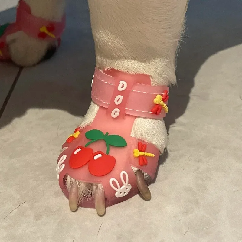 Dog Summer Sandals Cartoon Fashionable Anti-slip Breathable Rain Boots Waterproof Wear-resistant Pet Product Outdoor Accessories