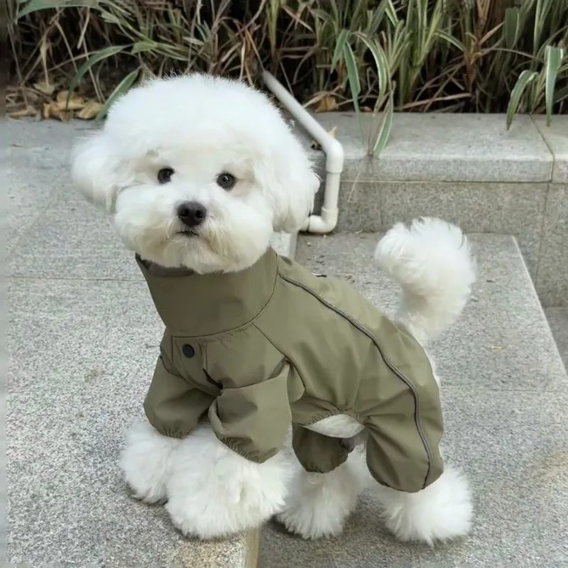 Dog Jumpsuits Pet Waterproof Raincoat Four-legged Jacket Patchwork Windproof Cat  Jackets Keep Warm Jumpsuit Coats Accessories