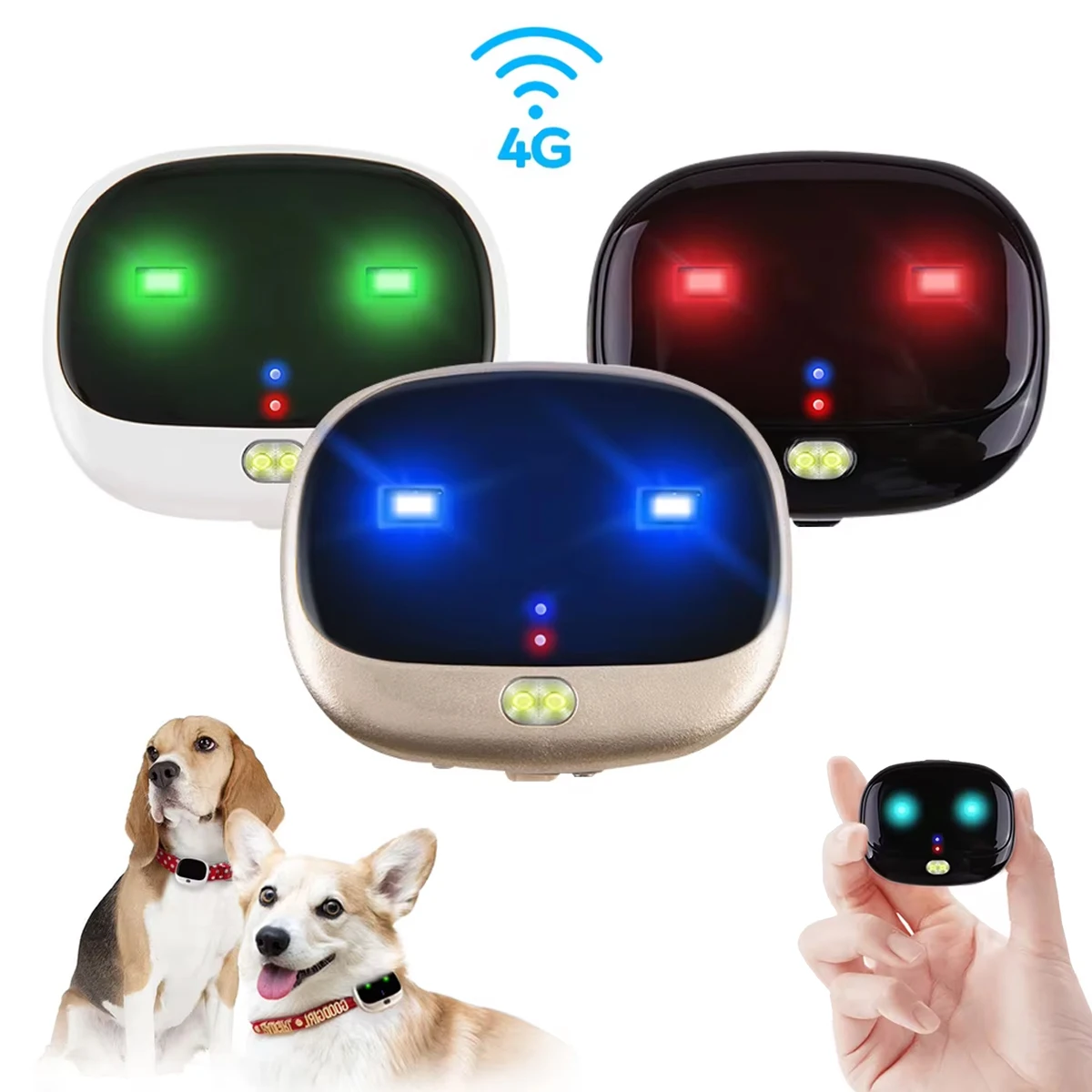 4G Waterproof Gps Tracker Pet LED Rolling Light Anti Lost Mini Gps Locator Tracker Collar for Dogs Long Standby Cat Accessories
