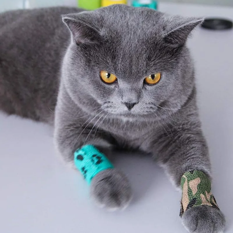Self-Adhesive Dog Bandage Non-Woven Cohesive Bandage for Pet Leg Wounds Paw Protection Sports Support Waterproof Breathable