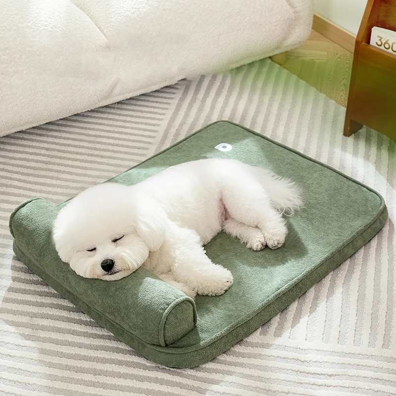 Removable Washable Cover Dog Mat with Pillow L Shaped Square Soft Cushion Waterproof Cat House Bed Pets Furniture Accessories