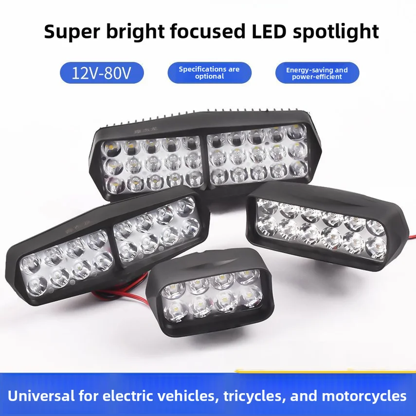 Electric Motorcycle Light Modified With External Spotlight, Super Bright Led Headlight For Three-wheeled Electric Scooters