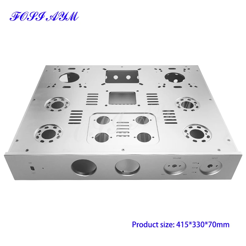415*330*70mm FOSI AYM All Aluminum Amplifier Case Push-Pull Preamplifier Chassis Vacuum Tube Amplifier Chassis Shell DIY Box