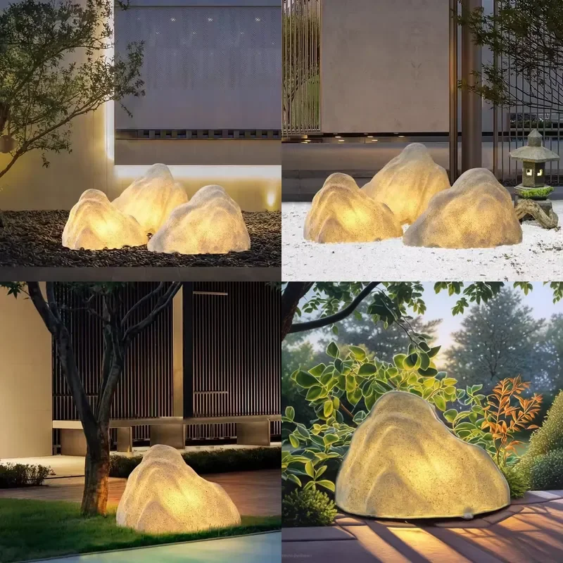 【CHIMU HOME】 High Quality IP65 Simulated Stone Garden LED Night Light Waterproof Outdoor Decorative Landscape Lawn Patio Path