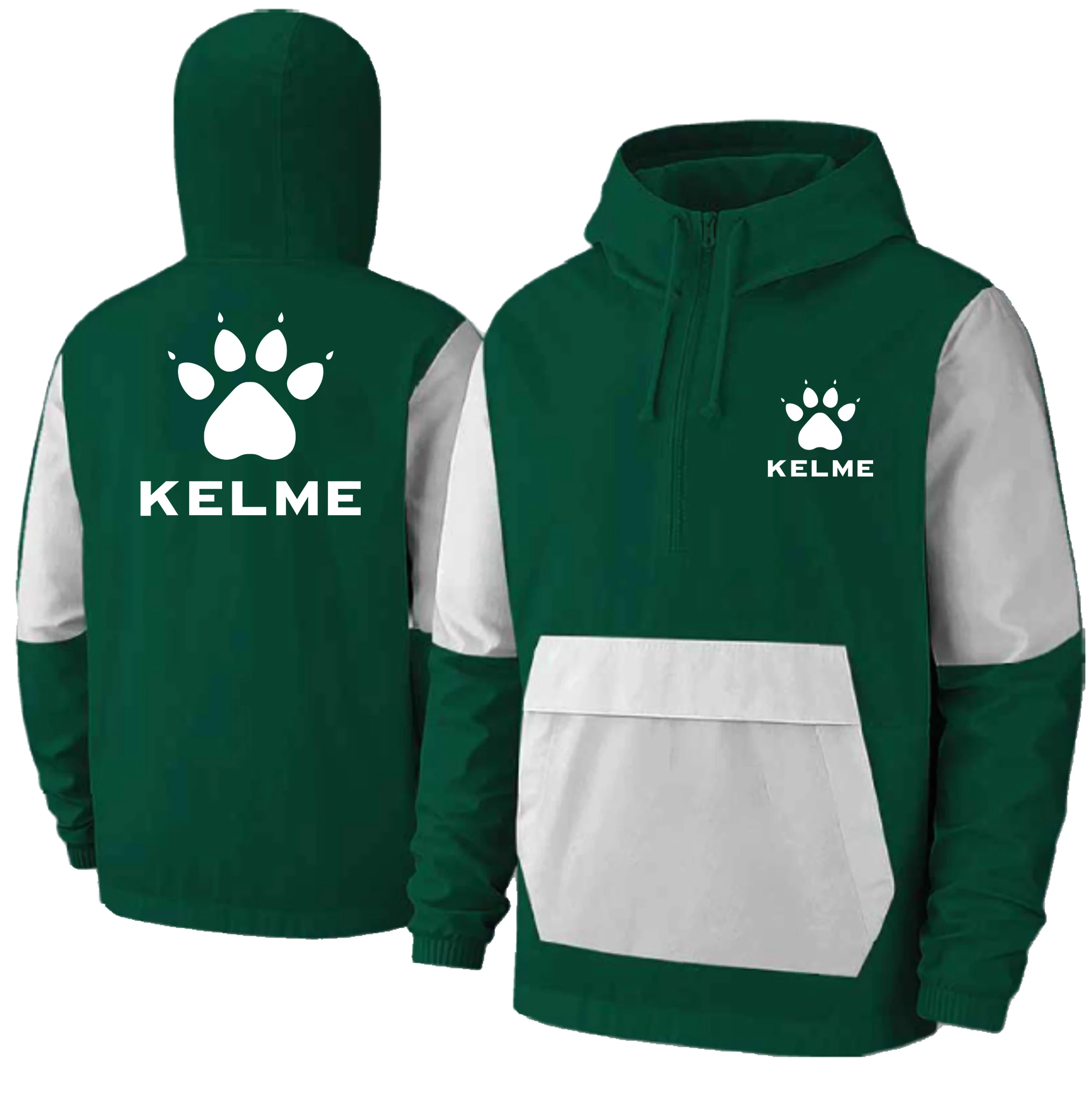 New Design Slim-Fit KELME Jacket - Men's Lightweight Coat - 3D Printed Waterproof Large Pocket Hooded Top